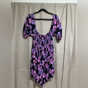 Fighting Eel | Ava Sky  Romper Zohra in Violet Aloha Blooms Size Small